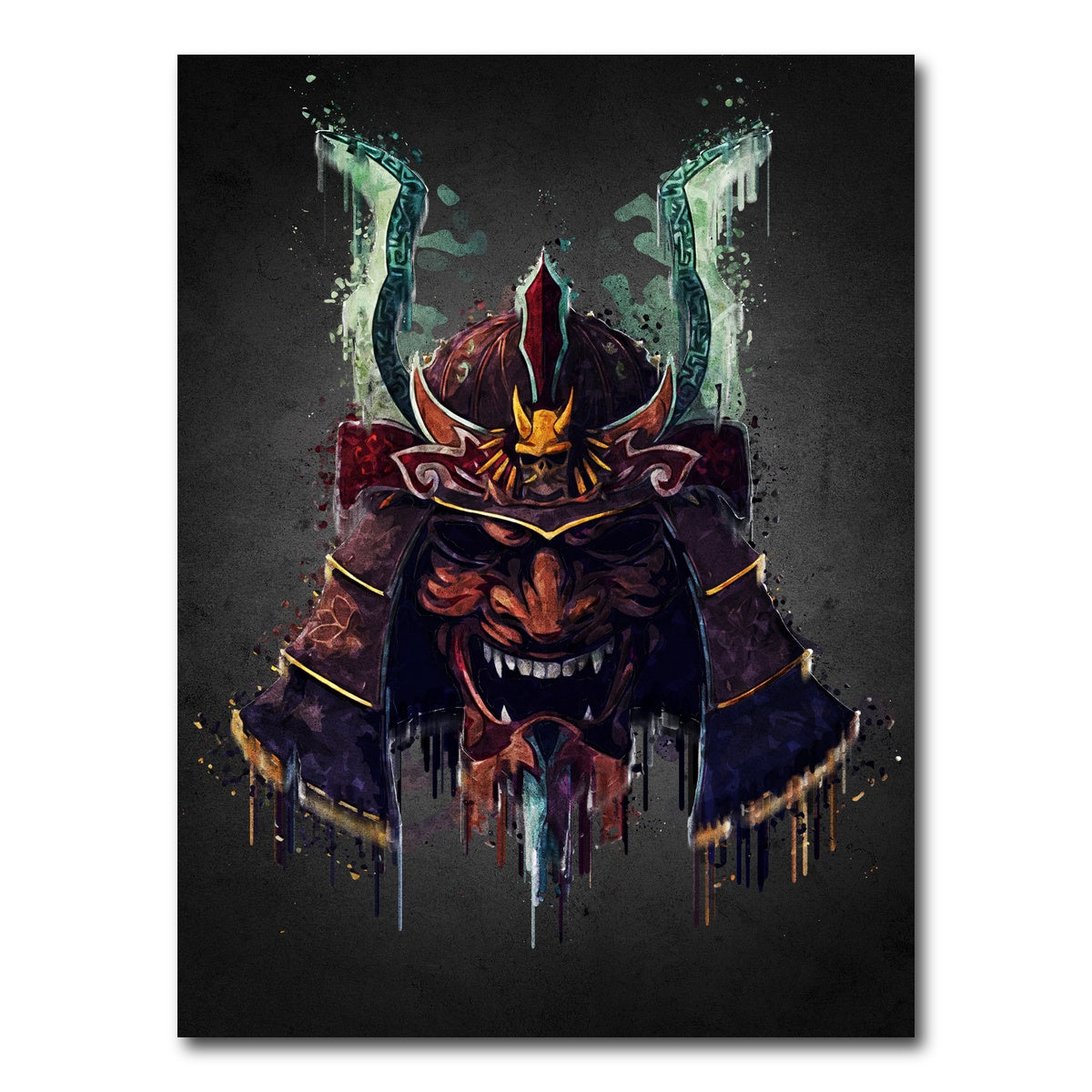 AUTO-MOCKUP WHITE | Samurai Helmet | 1 Piece | Gallery Wrap Canvas | group=3x4