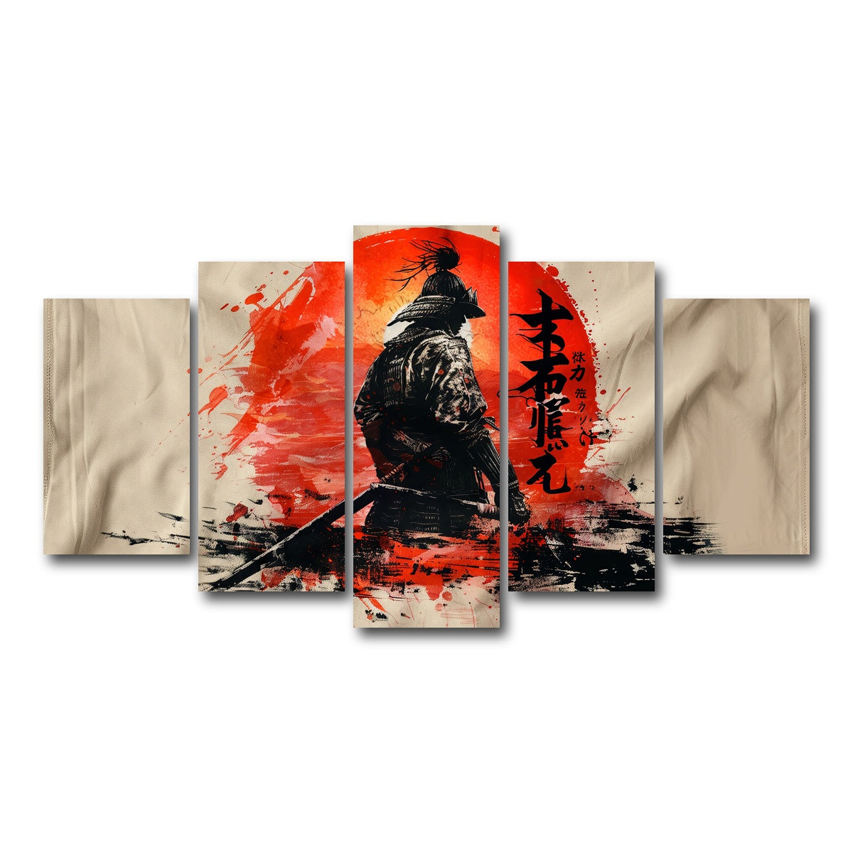 AUTO-MOCKUP WHITE | Samurai & Sun | 5 Piece | Gallery Wrap Canvas | group=5_normal