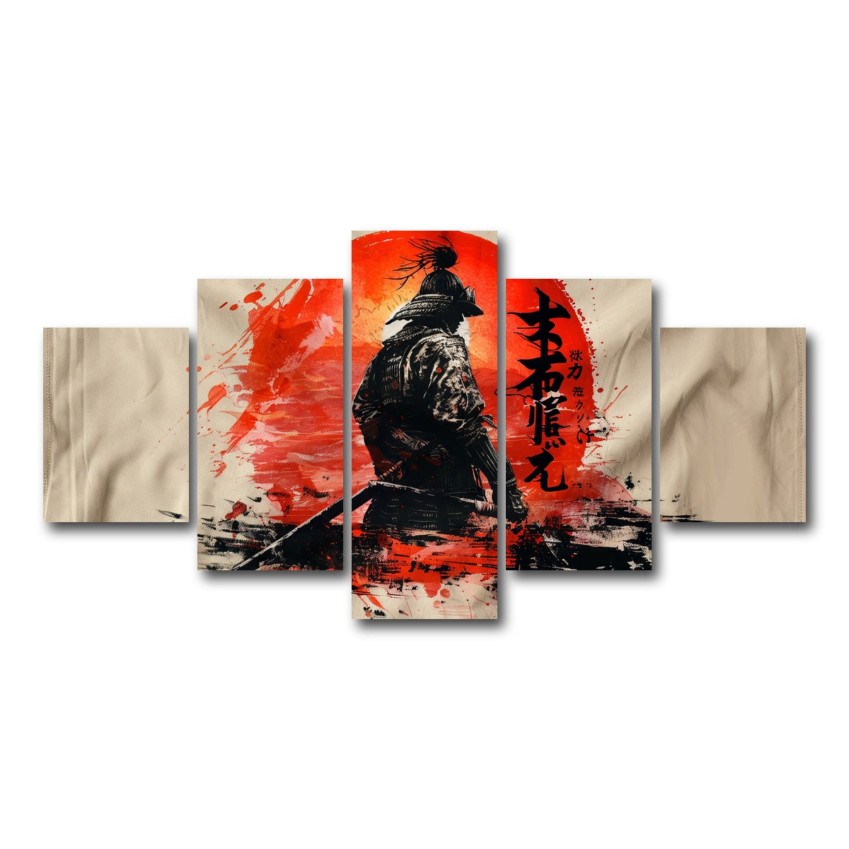 AUTO-MOCKUP WHITE | Samurai & Sun | 5 Piece | Gallery Wrap Canvas | group=5_short