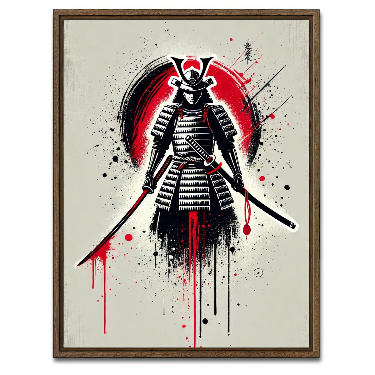 AUTO-MOCKUP WHITE | Samurai Warrior Katana | 1 Piece | Walnut Framed Canvas | group=3x4