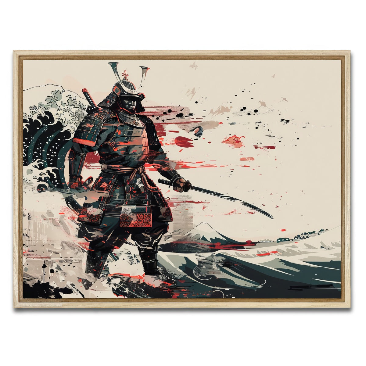 AUTO-MOCKUP WHITE | Samurai Warrior | 1 Piece | Natural Framed Canvas | group=4x3