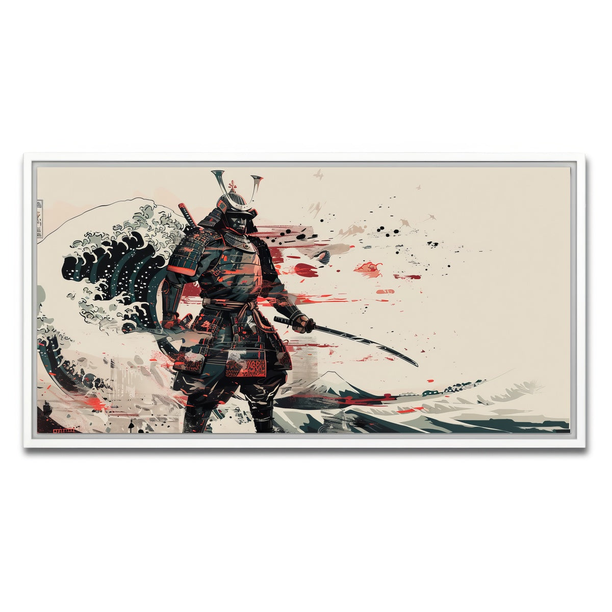 AUTO-MOCKUP WHITE | Samurai Warrior | 1 Piece | White Framed Canvas | group=2x1