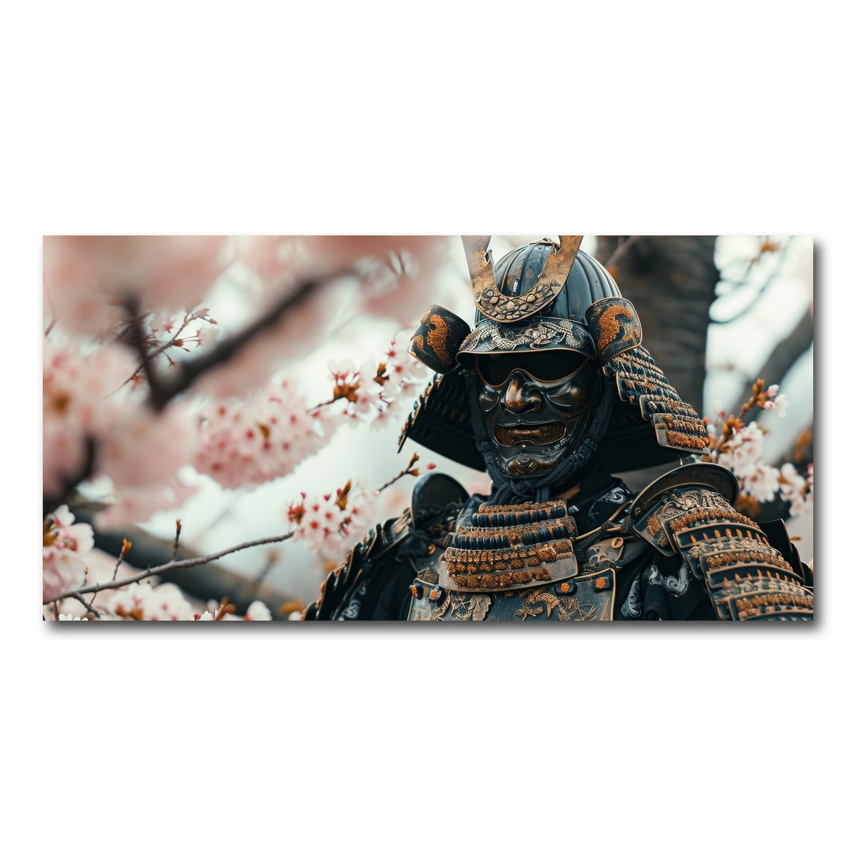AUTO-MOCKUP WHITE | Samurai armor with cherry blossoms | 1 Piece | Gallery Wrap Canvas | group=2x1