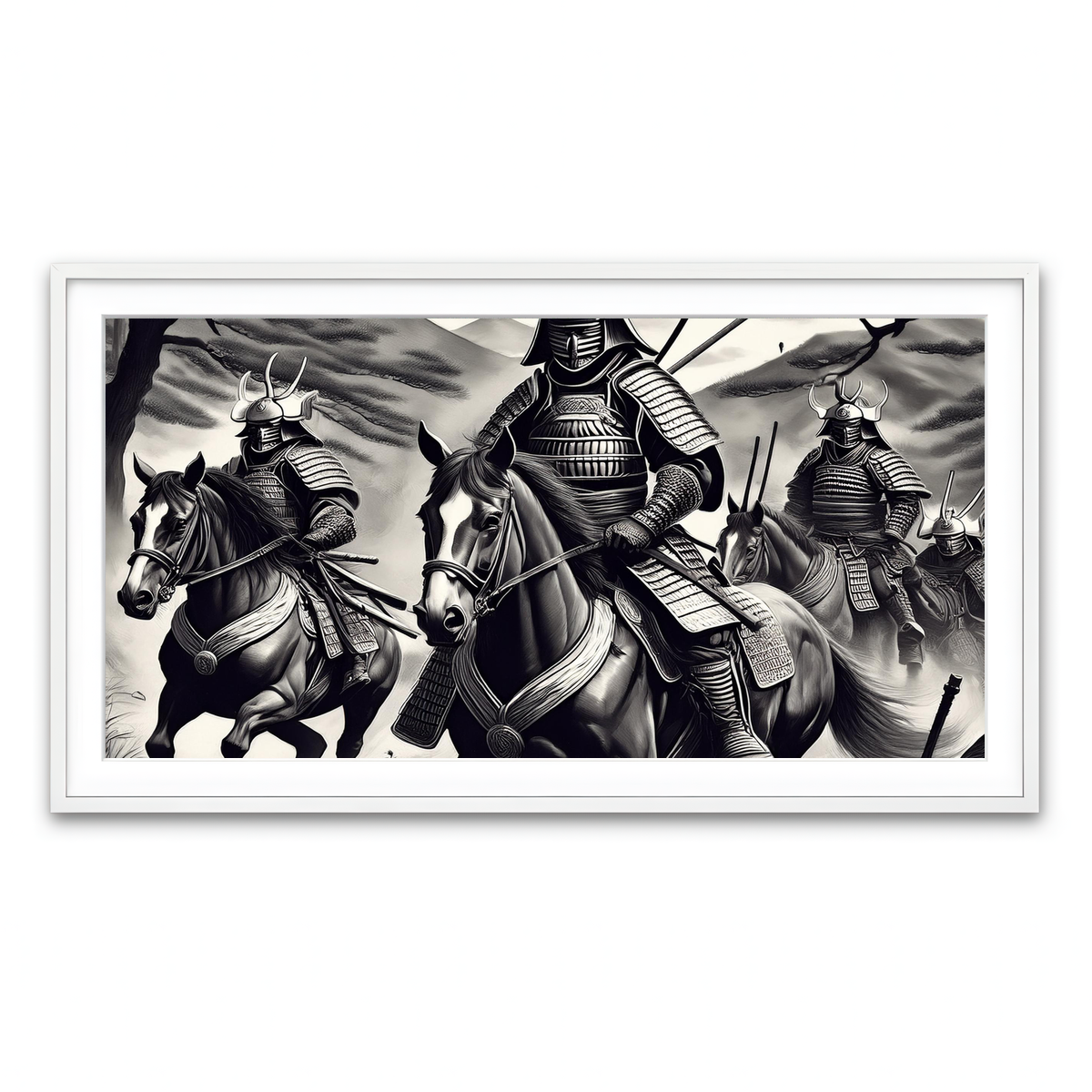 Framed Print 2x1 White