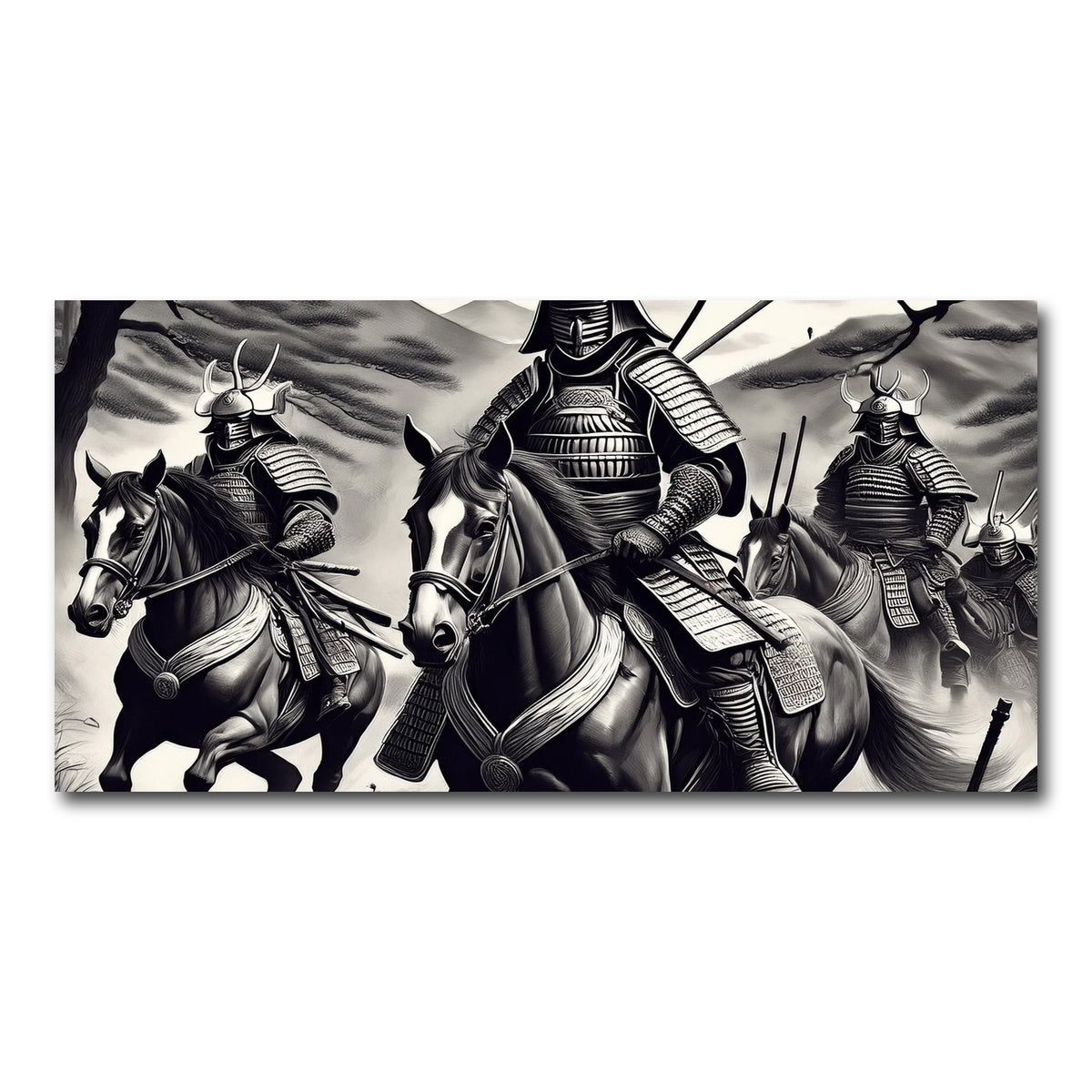 AUTO-MOCKUP WHITE | Samurai's Riding Horses | 1 Piece | Gallery Wrap Canvas | group=2x1