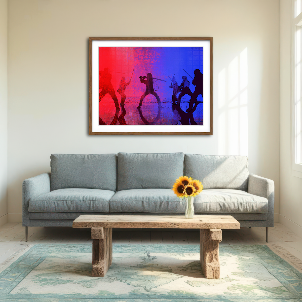 AUTO-MOCKUP ROOM | Samurai vs The Bride Wall Art