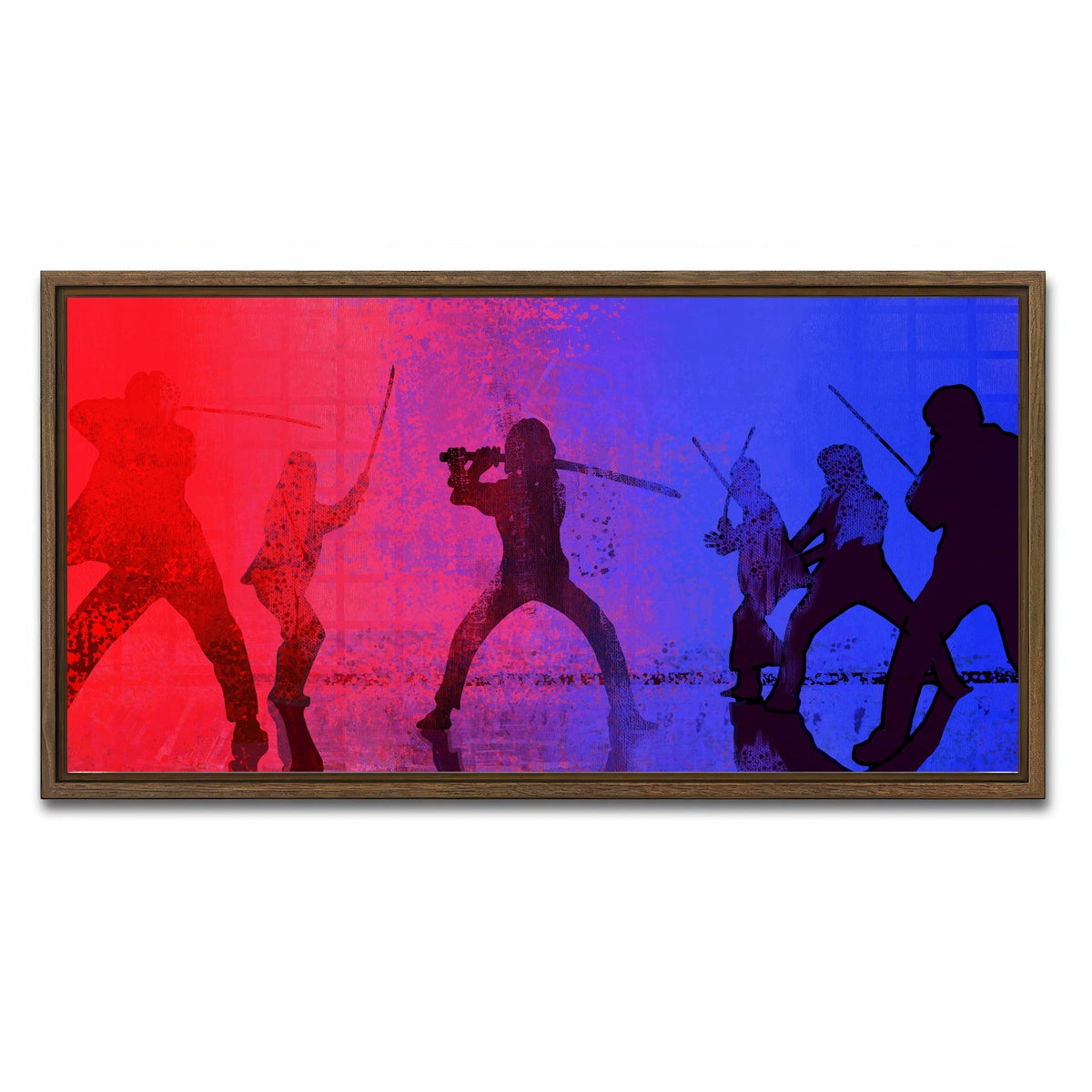AUTO-MOCKUP WHITE | Samurai vs the Bride | 1 Piece | Walnut Framed Canvas | group=2x1