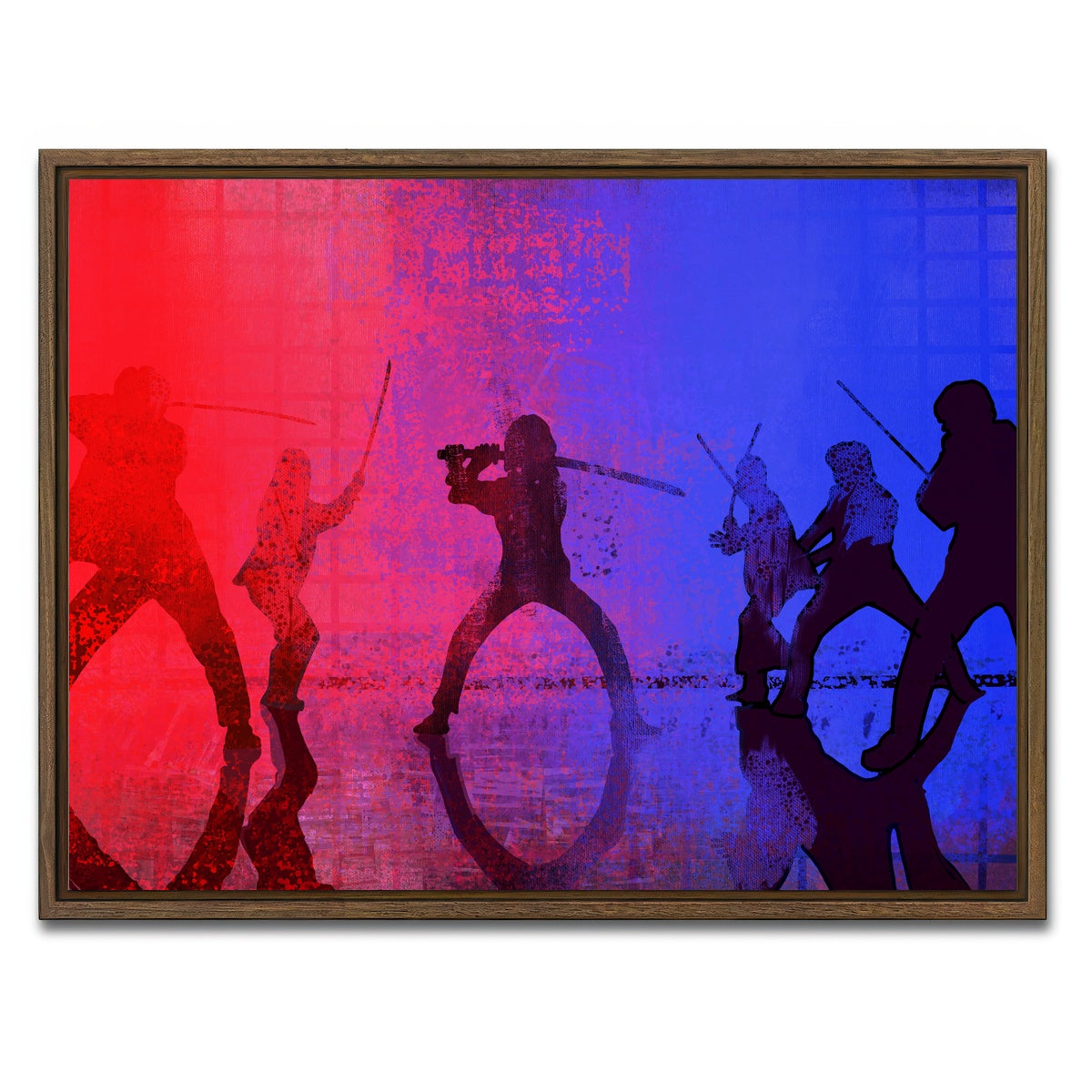 AUTO-MOCKUP WHITE | Samurai vs the Bride | 1 Piece | Walnut Framed Canvas | group=4x3