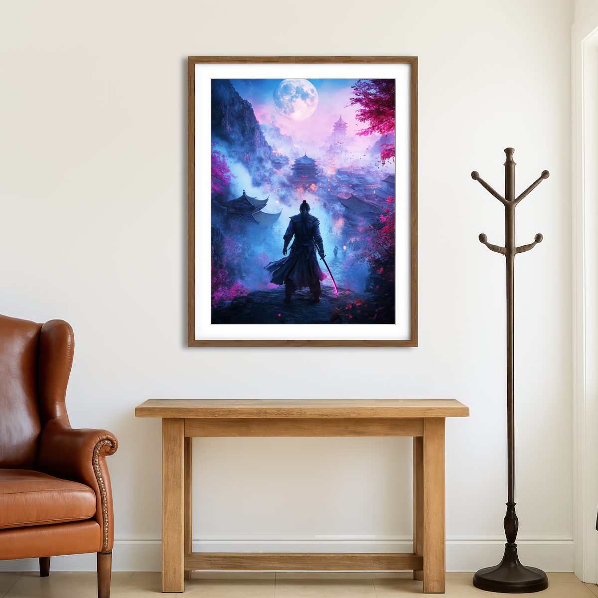 AUTO-MOCKUP ROOM | Samurai Warrior After Battle Wall Art