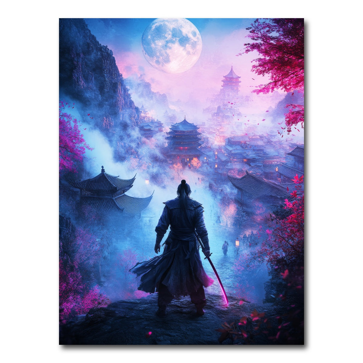 AUTO-MOCKUP WHITE | Samurai warrior after battle | 1 Piece | Gallery Wrap Canvas | group=3x4