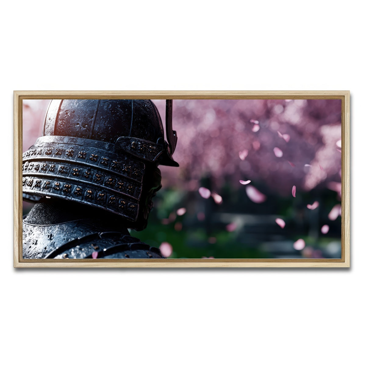 AUTO-MOCKUP WHITE | Samurai warrior helmet | 1 Piece | Natural Framed Canvas | group=2x1