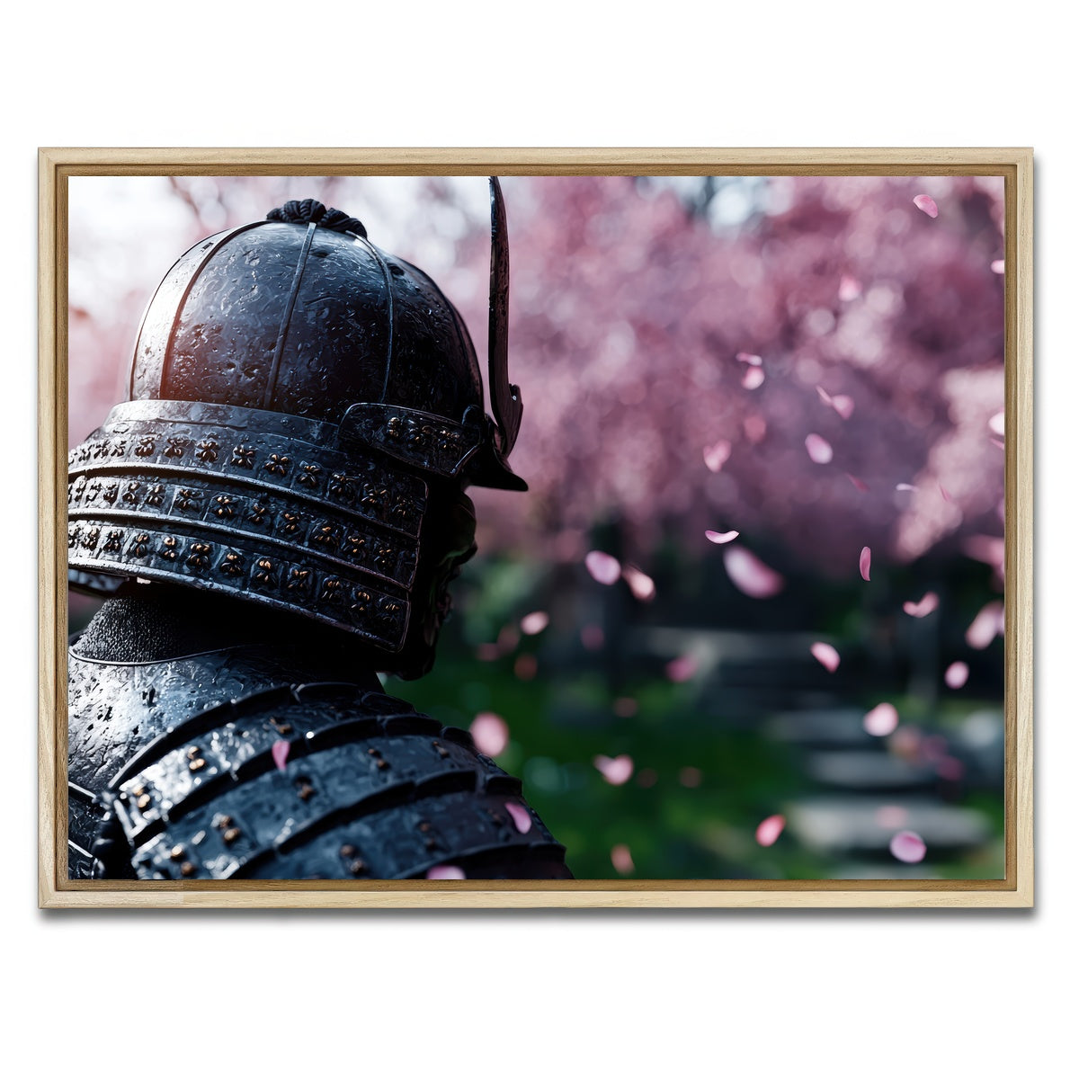 AUTO-MOCKUP WHITE | Samurai warrior helmet | 1 Piece | Natural Framed Canvas | group=4x3