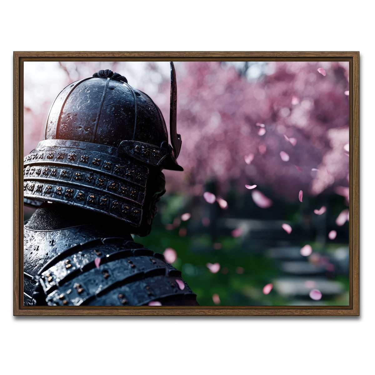 AUTO-MOCKUP WHITE | Samurai warrior helmet | 1 Piece | Walnut Framed Canvas | group=4x3