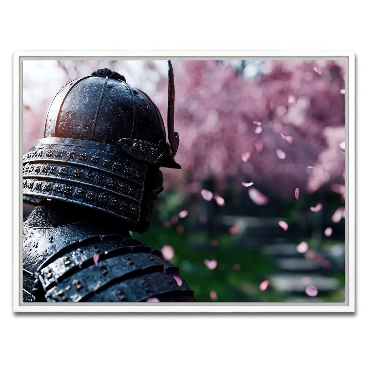 AUTO-MOCKUP WHITE | Samurai warrior helmet | 1 Piece | White Framed Canvas | group=4x3