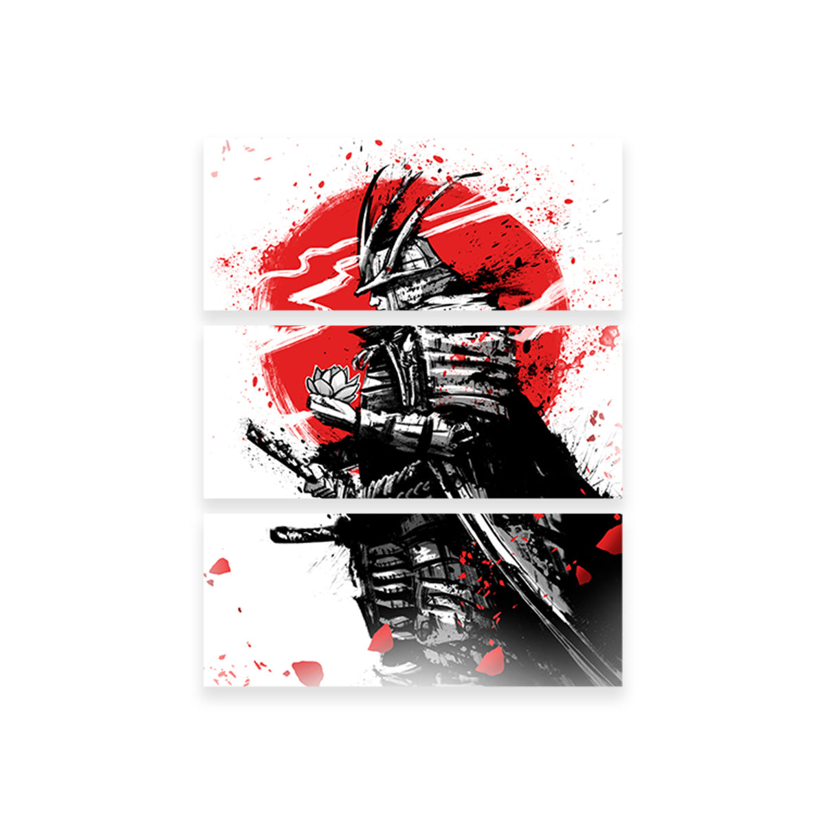 Samurai in Armor and Helmet Wall Art