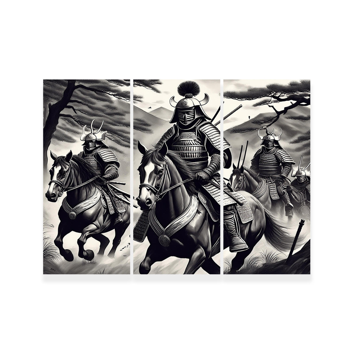 Samurai's Riding Horses Wall Art