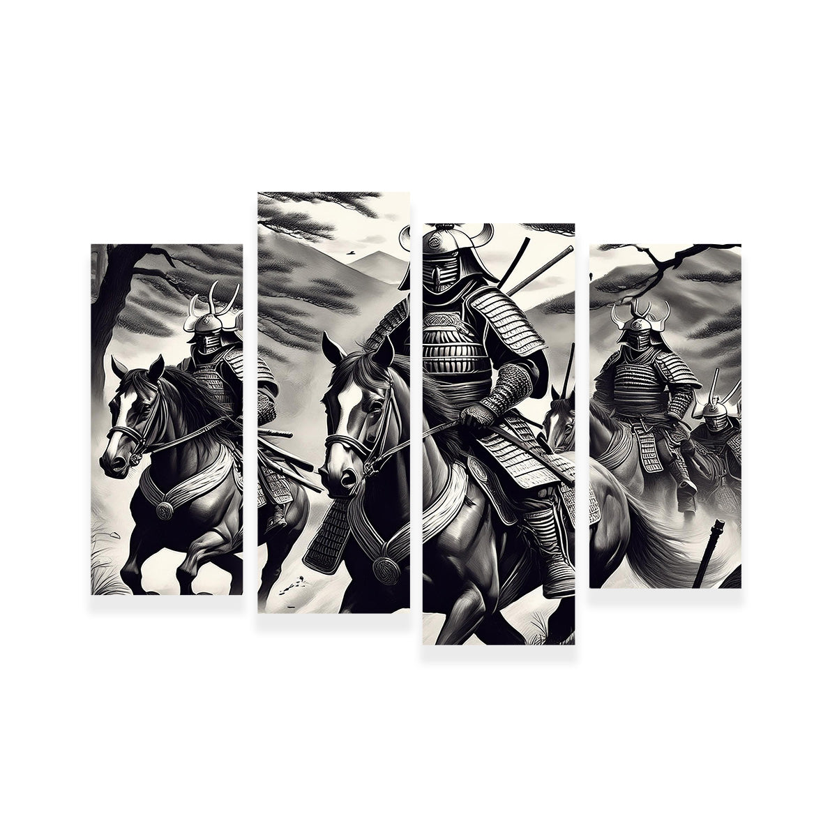 Samurai's Riding Horses Wall Art
