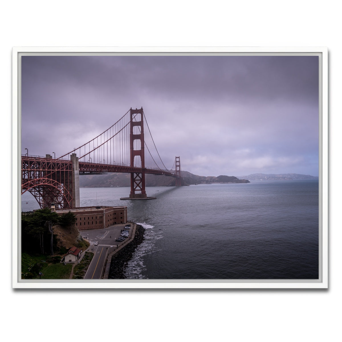AUTO-MOCKUP WHITE | San Fran Golden Gate | 1 Piece | White Framed Canvas | group=4x3