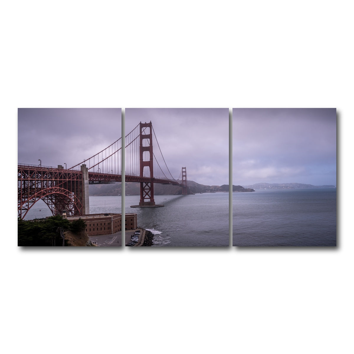 AUTO-MOCKUP WHITE | San Fran Golden Gate | 3 Piece | Gallery Wrap Canvas | group=18x24