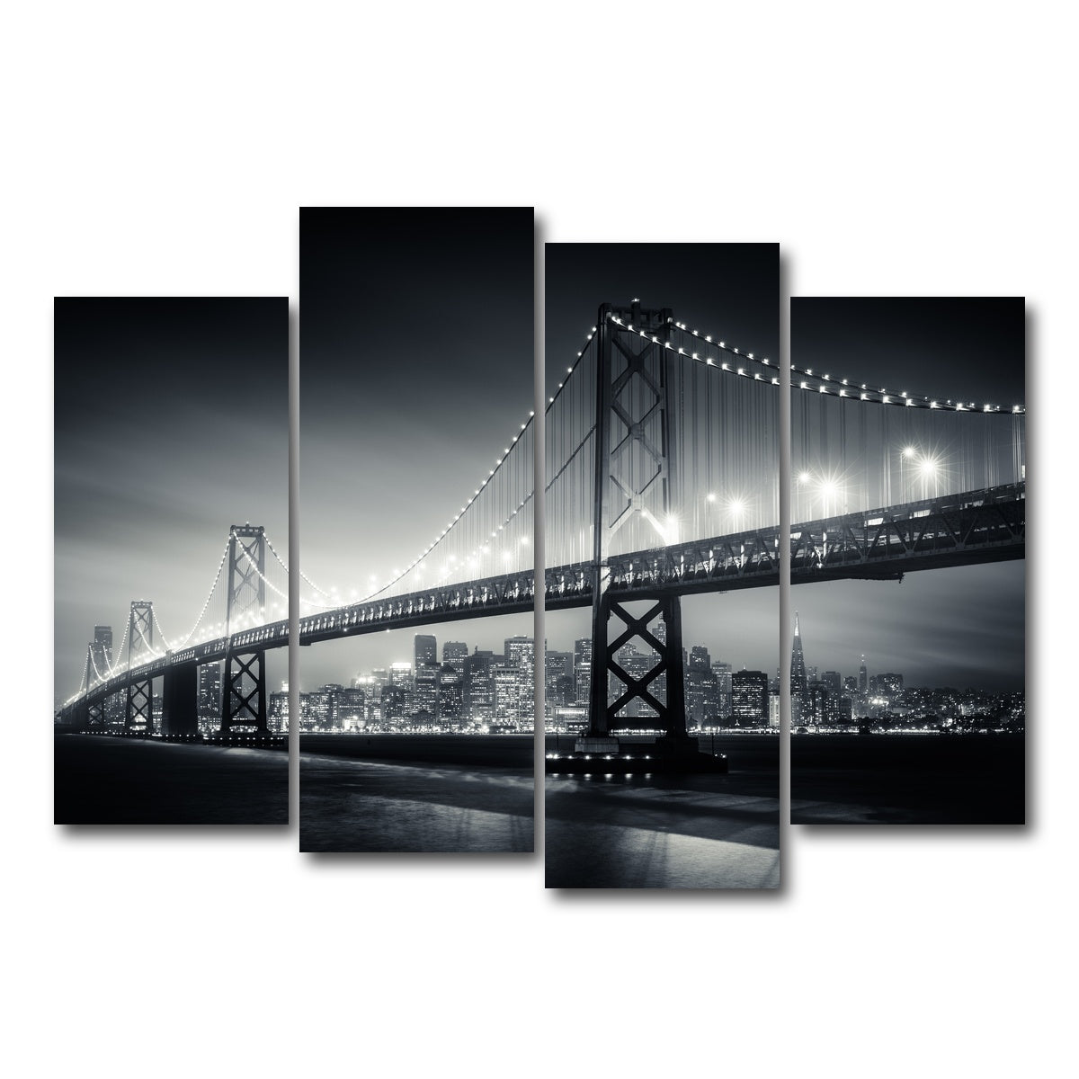 AUTO-MOCKUP WHITE | San Francisco Bay Canvas | 4 Piece | Gallery Wrap Canvas | group=4_normal