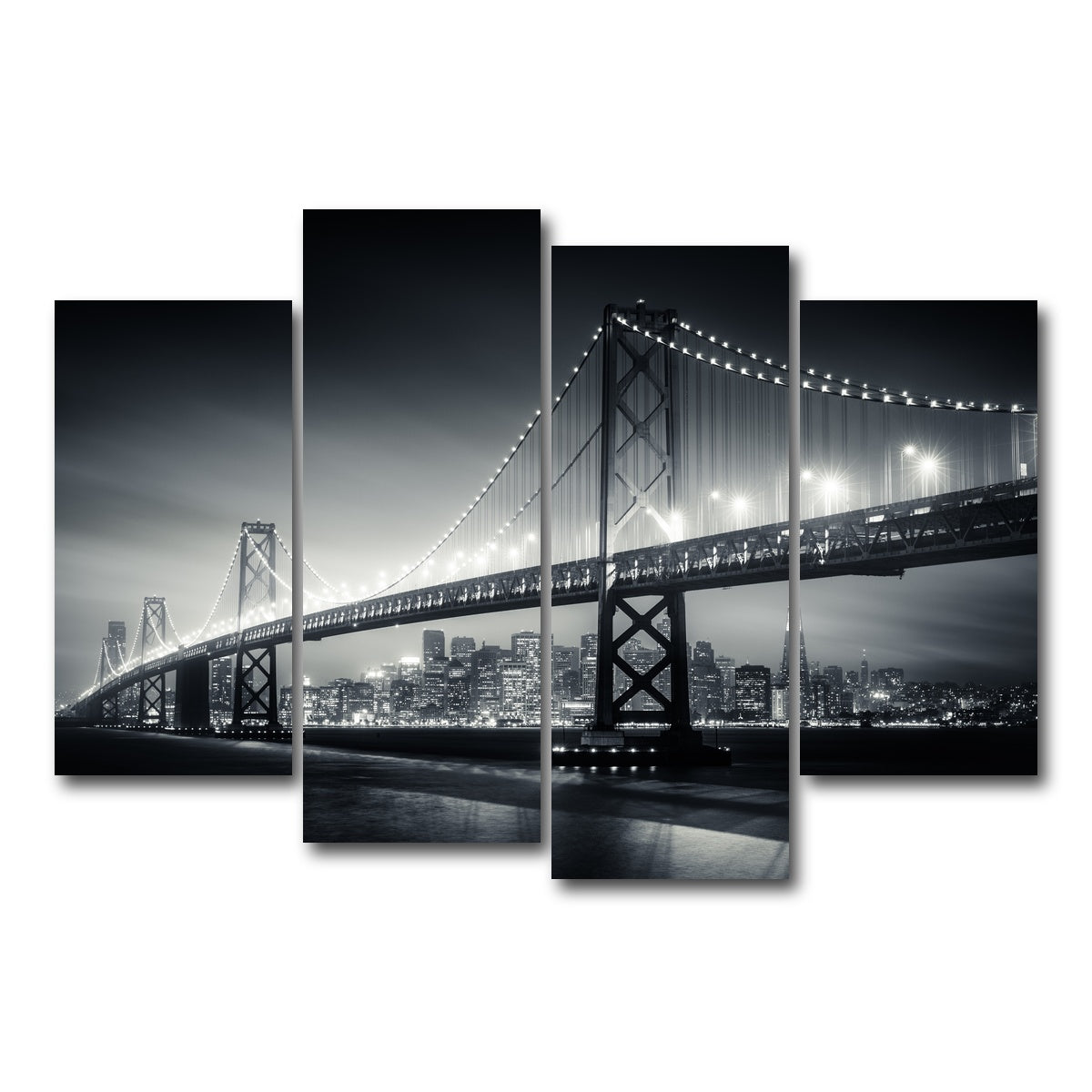 AUTO-MOCKUP WHITE | San Francisco Bay Canvas | 4 Piece | Gallery Wrap Canvas | group=4_short