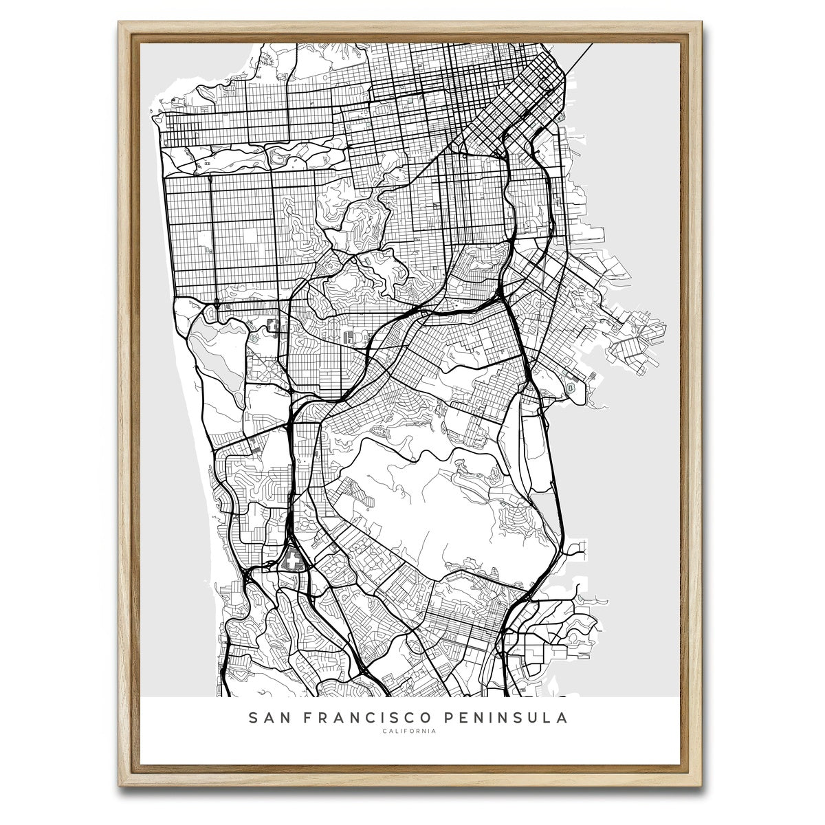 AUTO-MOCKUP WHITE | San Francisco Peninsula | 1 Piece | Natural Framed Canvas | group=3x4