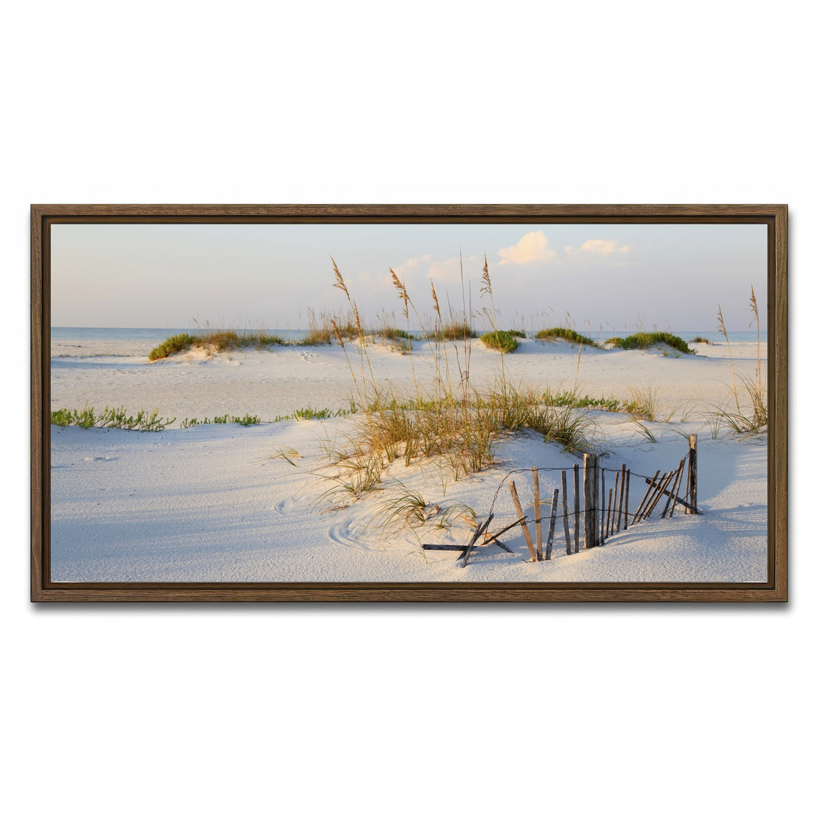 AUTO-MOCKUP WHITE | Sand Dunes and Sea Oats | 1 Piece | Walnut Framed Canvas | group=2x1