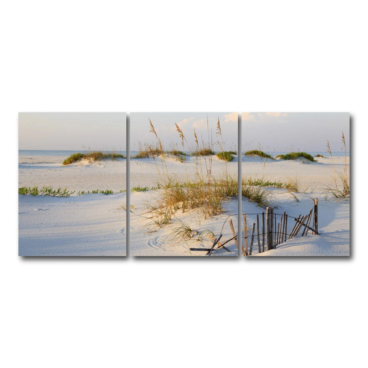 AUTO-MOCKUP WHITE | Sand Dunes and Sea Oats | 3 Piece | Gallery Wrap Canvas | group=18x24