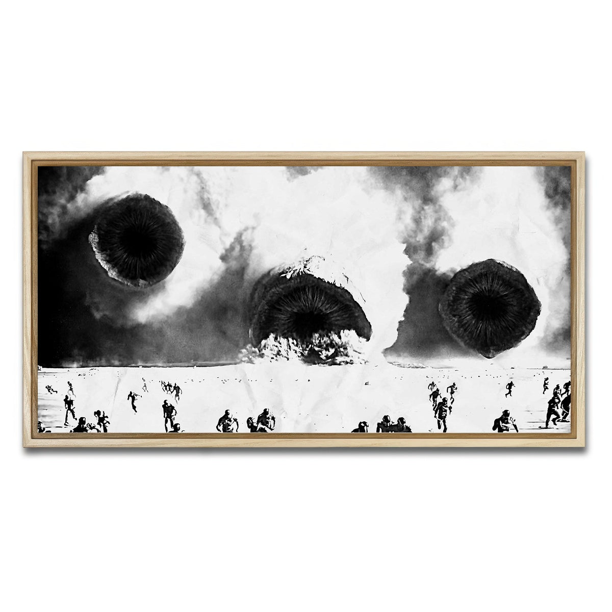 AUTO-MOCKUP WHITE | Sandworms - Dune Grayscale | 1 Piece | Natural Framed Canvas | group=2x1