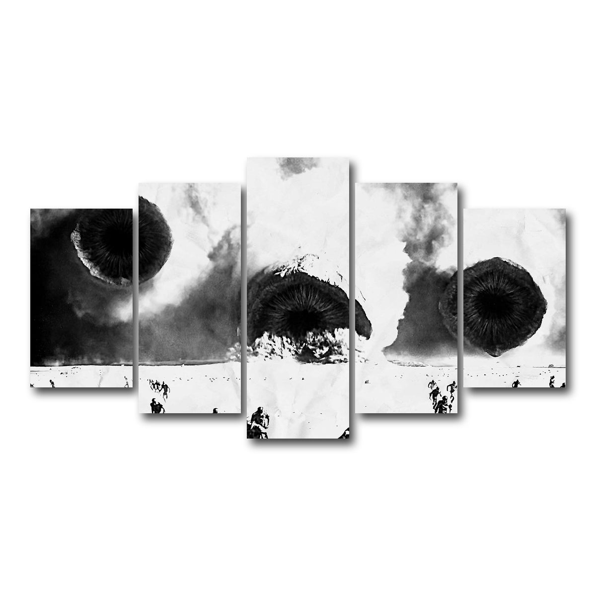 AUTO-MOCKUP WHITE | Sandworms - Dune Grayscale | 5 Piece | Gallery Wrap Canvas | group=5_normal