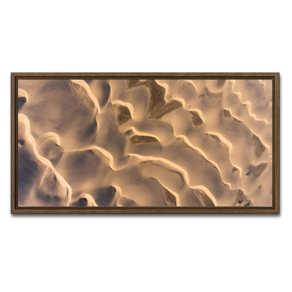 AUTO-MOCKUP WHITE | Sandy Waves | 1 Piece | Walnut Framed Canvas | group=2x1