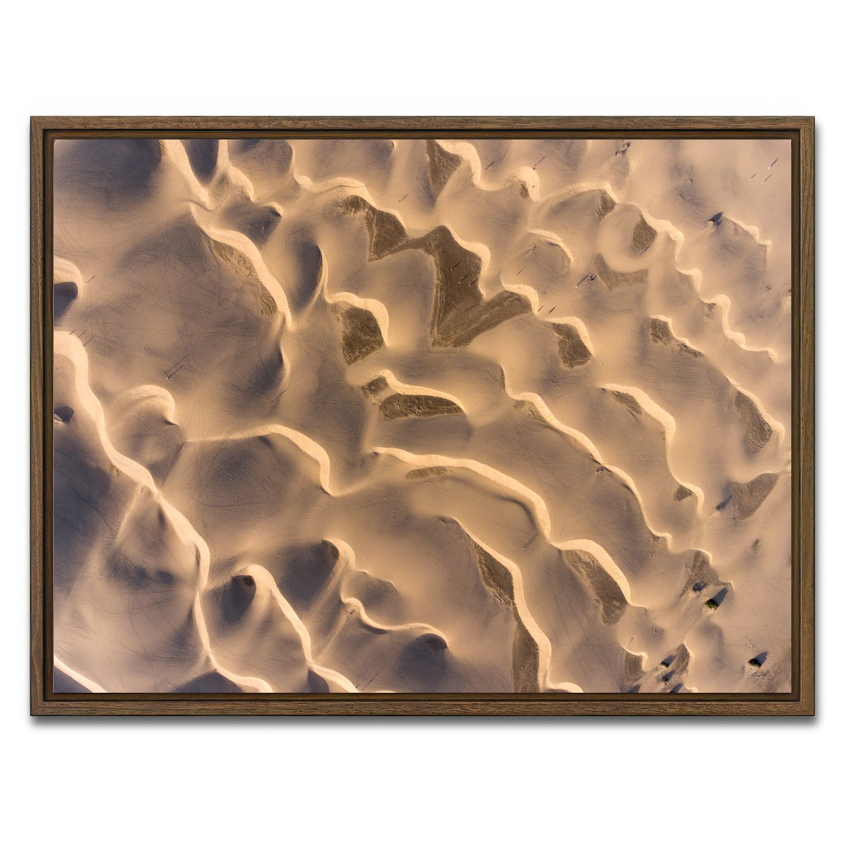 AUTO-MOCKUP WHITE | Sandy Waves | 1 Piece | Walnut Framed Canvas | group=4x3