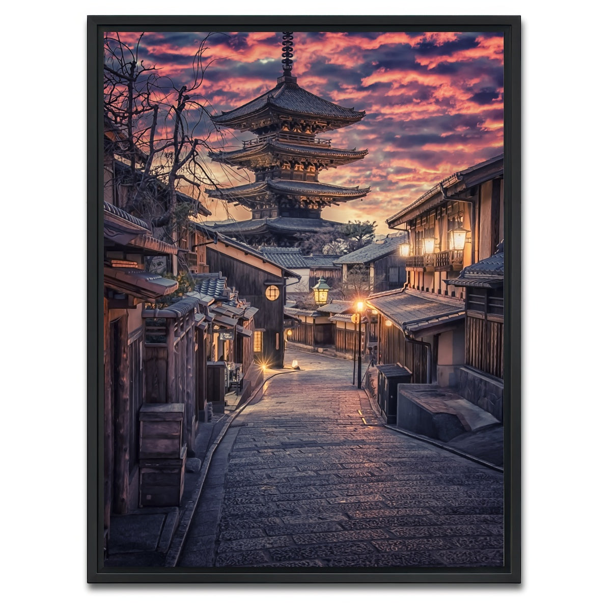 AUTO-MOCKUP WHITE | Sannen Zaka Street | 1 Piece | Black Framed Canvas | group=3x4