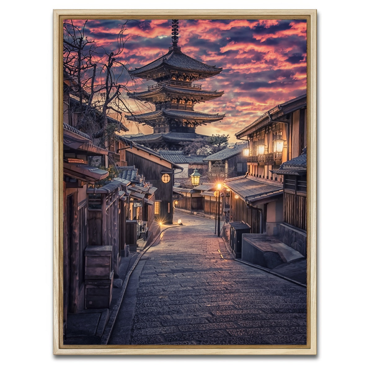 AUTO-MOCKUP WHITE | Sannen Zaka Street | 1 Piece | Natural Framed Canvas | group=3x4