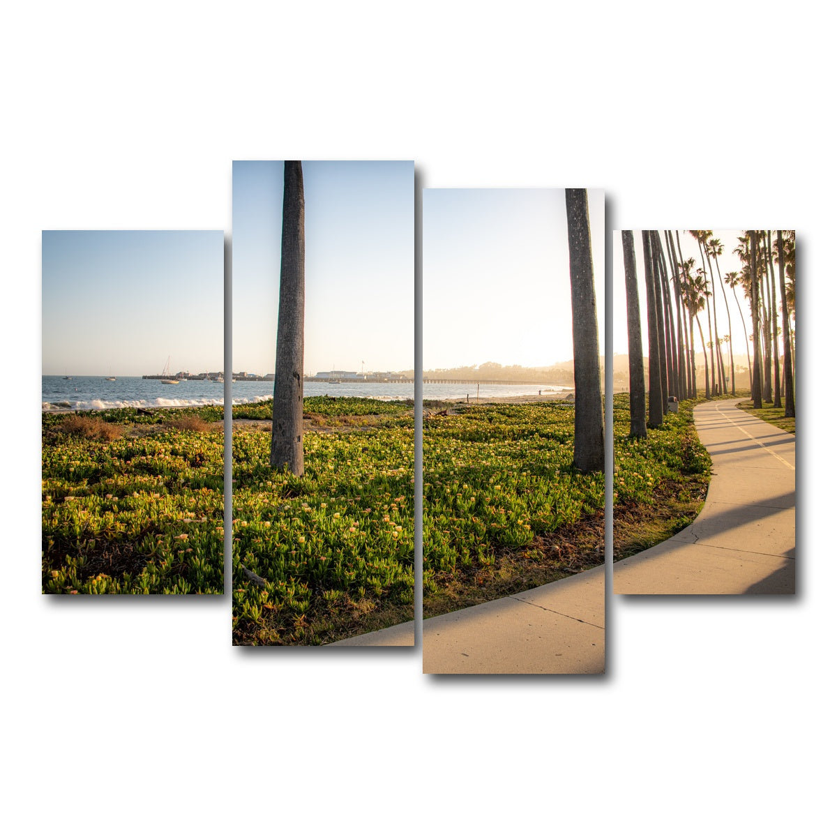AUTO-MOCKUP WHITE | Santa Barbara Bike Path | 4 Piece | Gallery Wrap Canvas | group=4_short