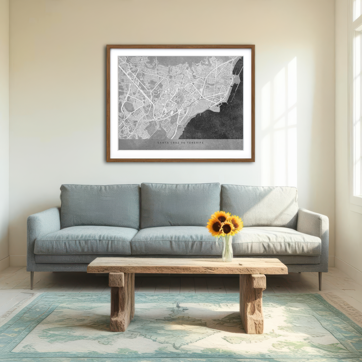 AUTO-MOCKUP ROOM | Santa Cruz De Tenerife Map 2 Wall Art