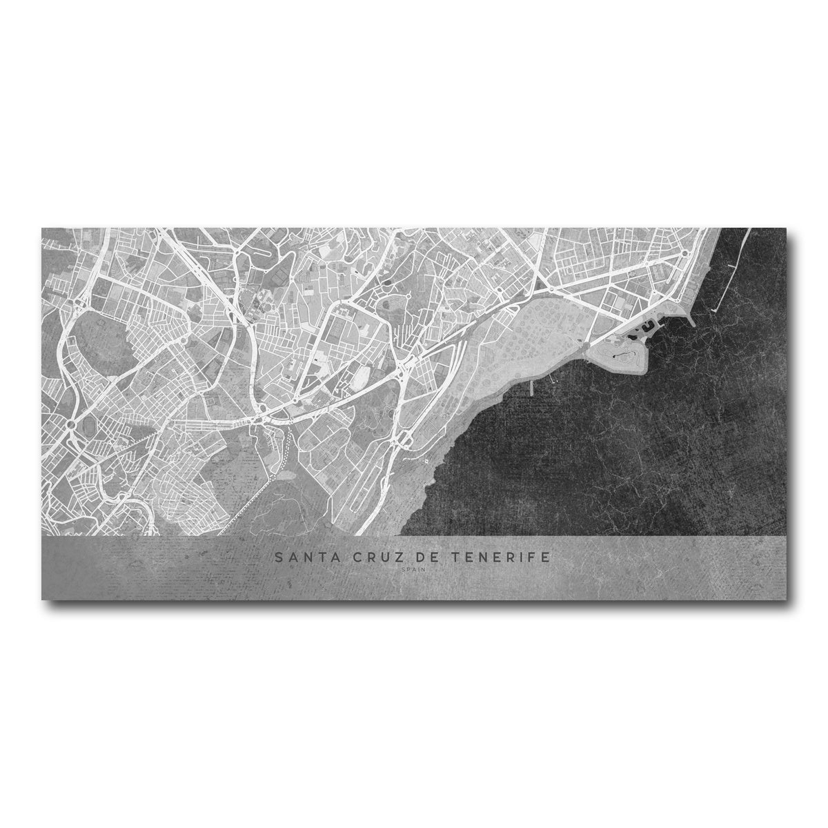 AUTO-MOCKUP WHITE | Santa Cruz De Tenerife Map 2 | 1 Piece | Gallery Wrap Canvas | group=2x1