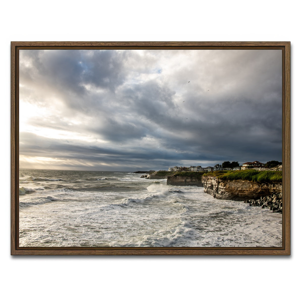 AUTO-MOCKUP WHITE | Santa Cruz Sunset | 1 Piece | Walnut Framed Canvas | group=4x3
