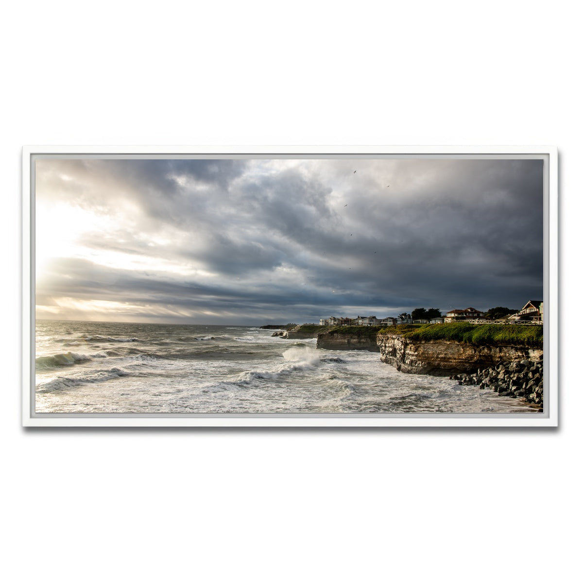 AUTO-MOCKUP WHITE | Santa Cruz Sunset | 1 Piece | White Framed Canvas | group=2x1