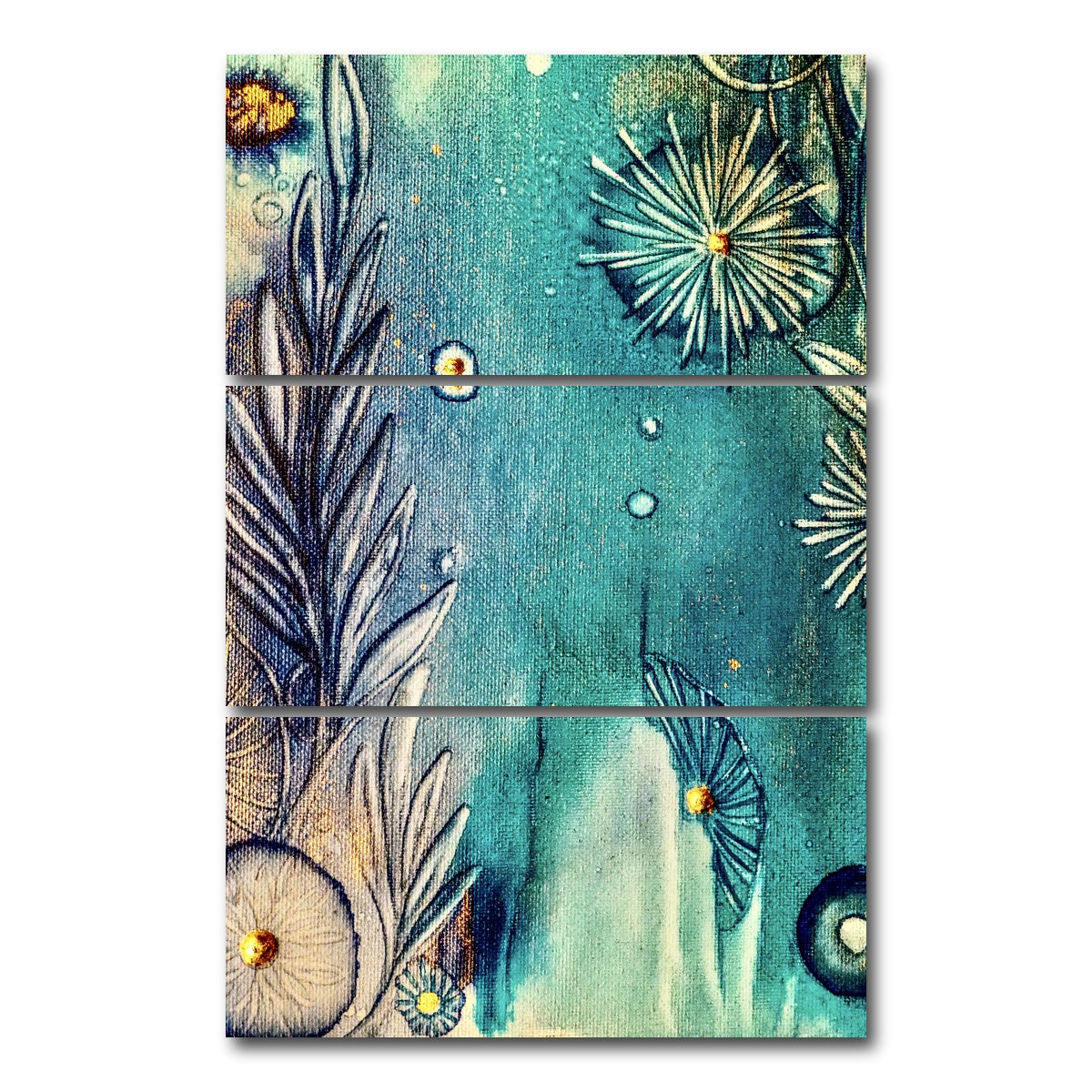 AUTO-MOCKUP WHITE | Sapphire Reef | 3 Piece | Gallery Wrap Canvas | group=12x24_stacked