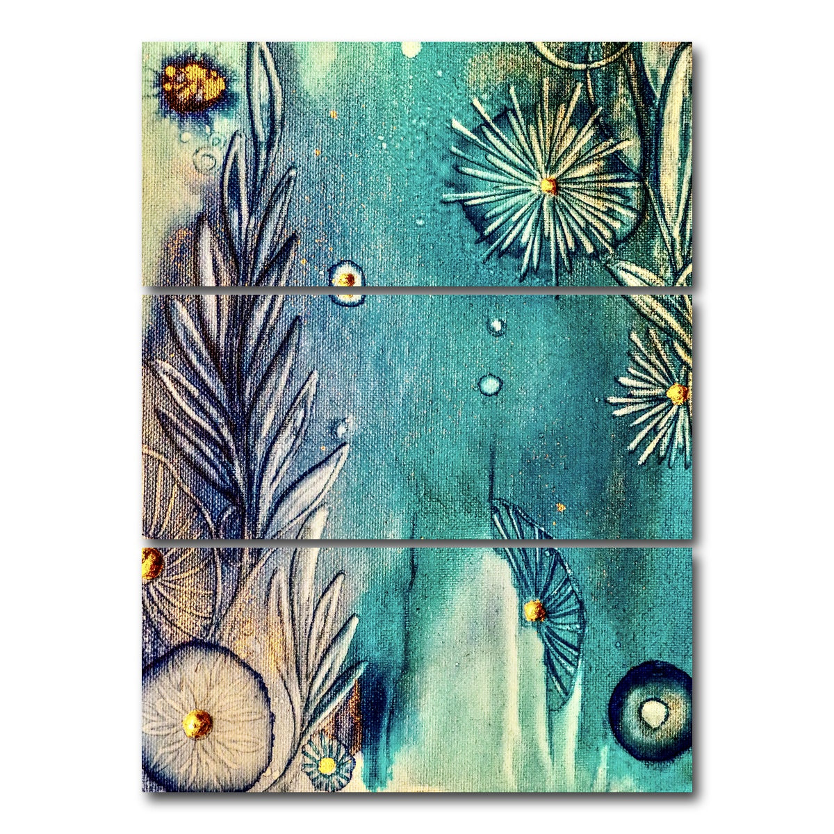 AUTO-MOCKUP WHITE | Sapphire Reef | 3 Piece | Gallery Wrap Canvas | group=8x18_stacked