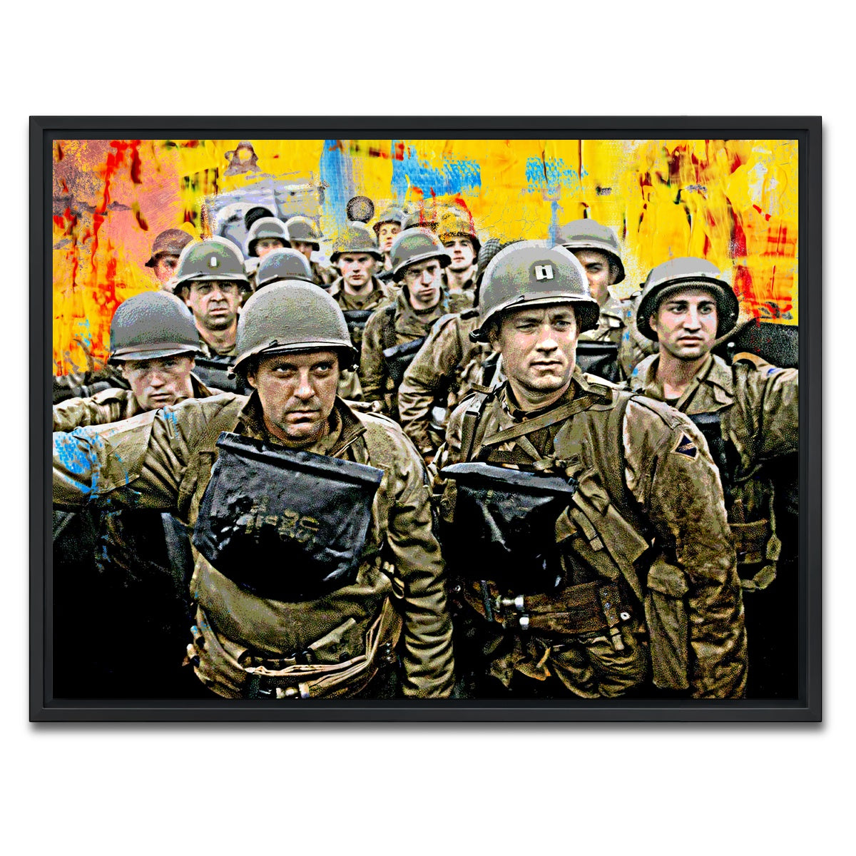 AUTO-MOCKUP WHITE | Saving Private Ryan Abstract | 1 Piece | Black Framed Canvas | group=4x3