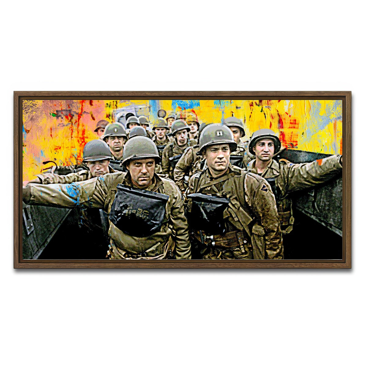 AUTO-MOCKUP WHITE | Saving Private Ryan Abstract | 1 Piece | Walnut Framed Canvas | group=2x1