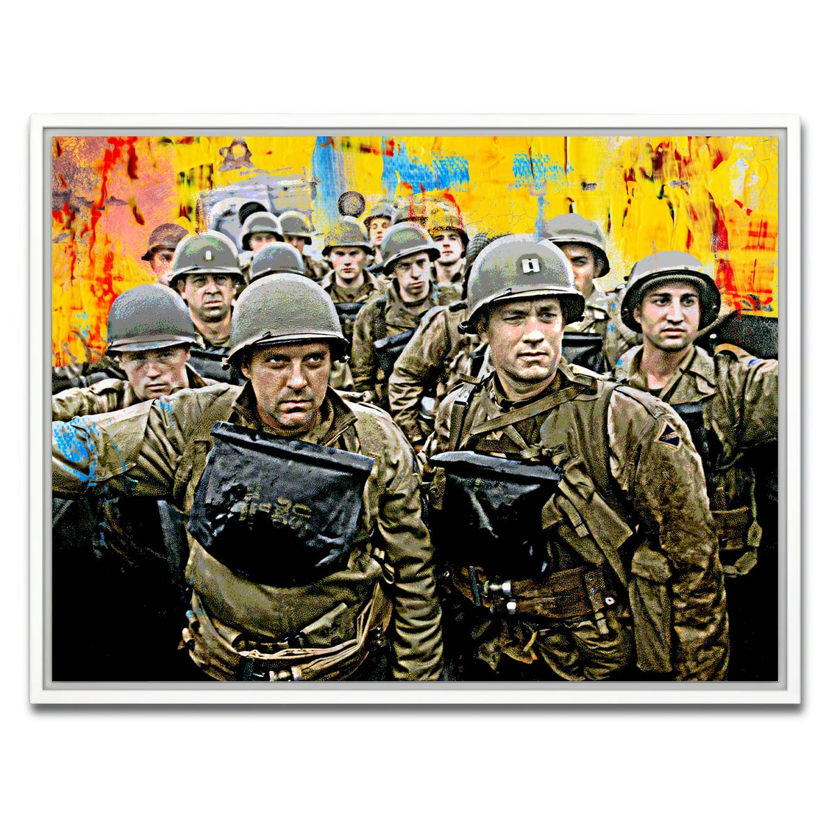 AUTO-MOCKUP WHITE | Saving Private Ryan Abstract | 1 Piece | White Framed Canvas | group=4x3