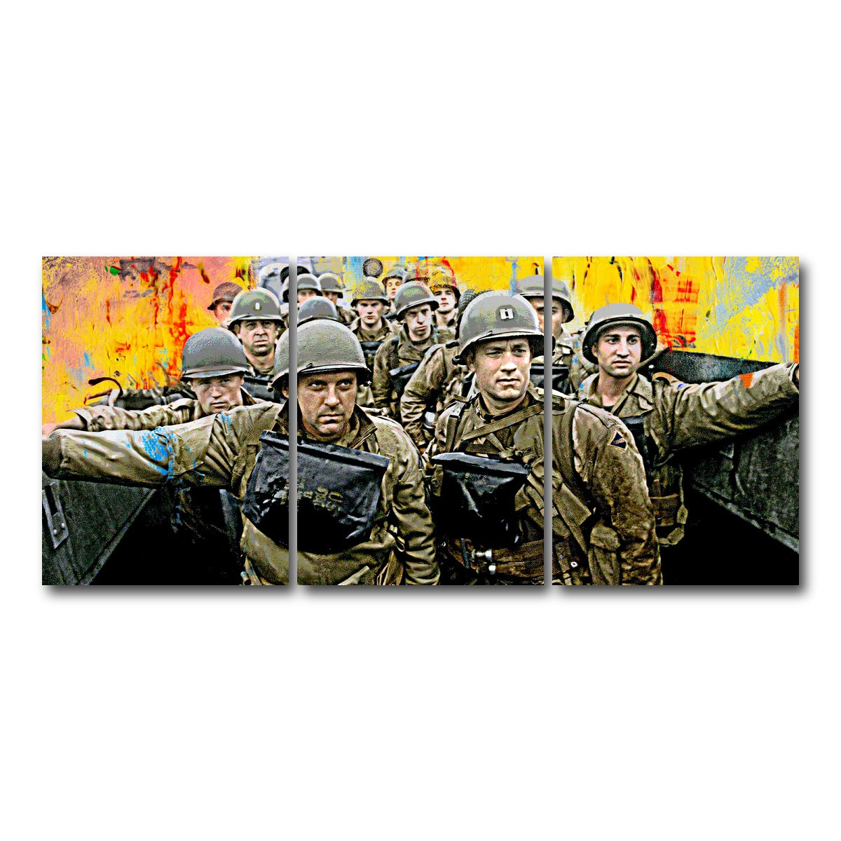 AUTO-MOCKUP WHITE | Saving Private Ryan Abstract | 3 Piece | Gallery Wrap Canvas | group=18x24