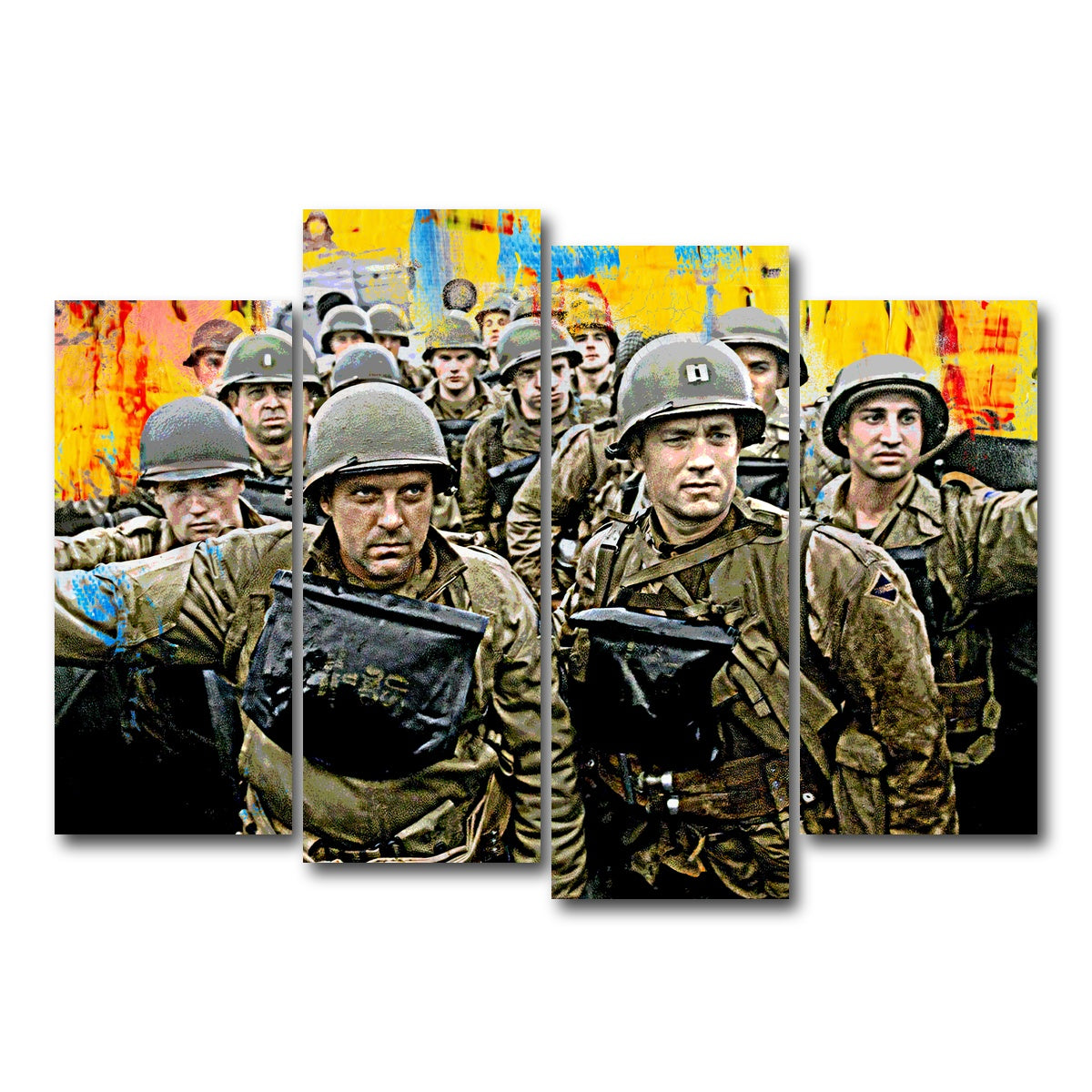 AUTO-MOCKUP WHITE | Saving Private Ryan Abstract | 4 Piece | Gallery Wrap Canvas | group=4_normal