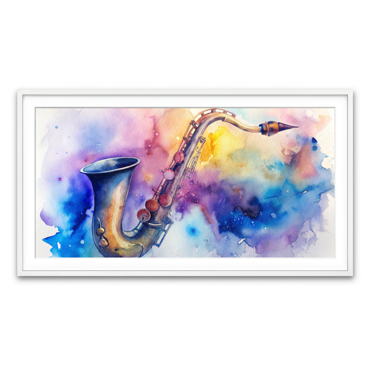 Framed Print 2x1 White