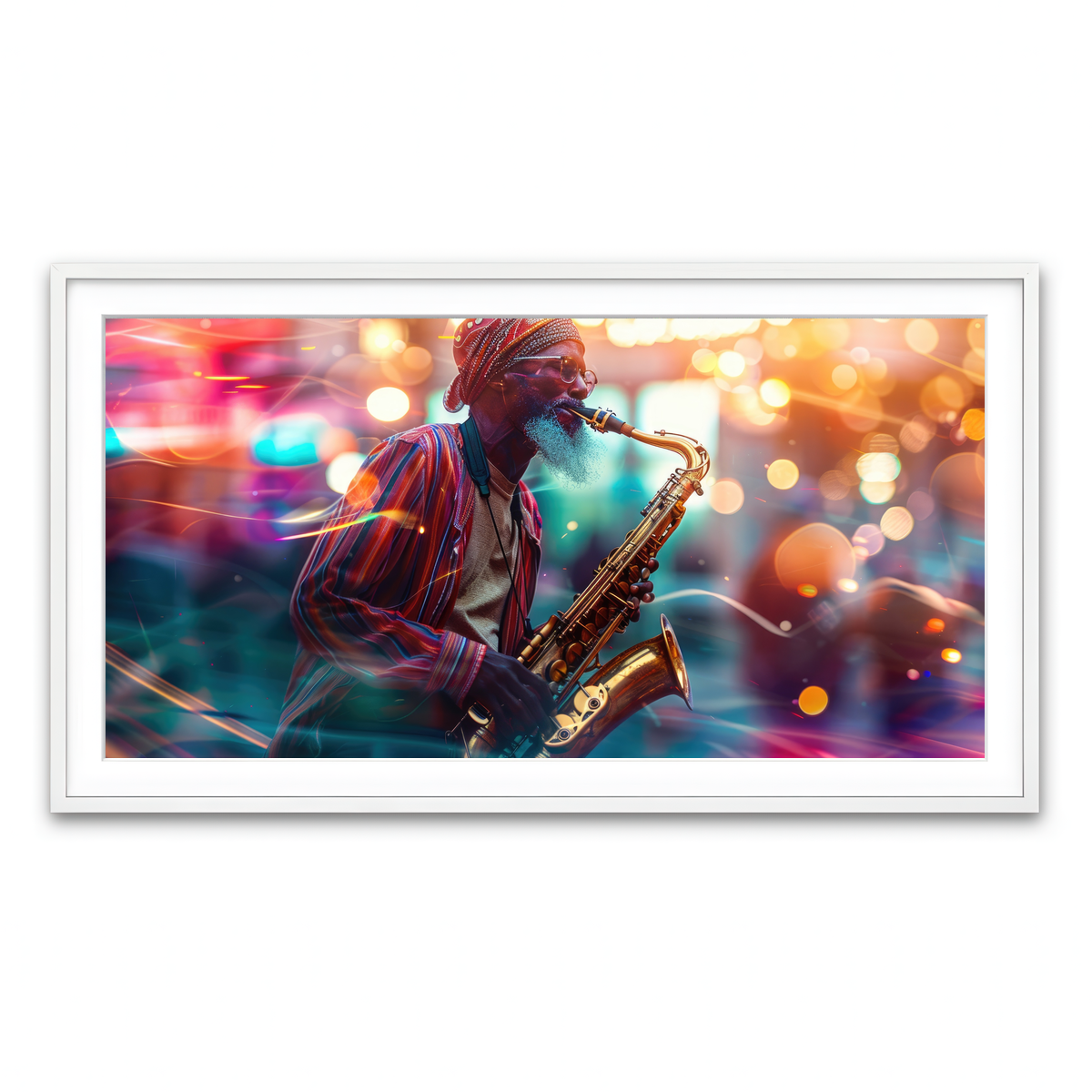 Framed Print 2x1 White