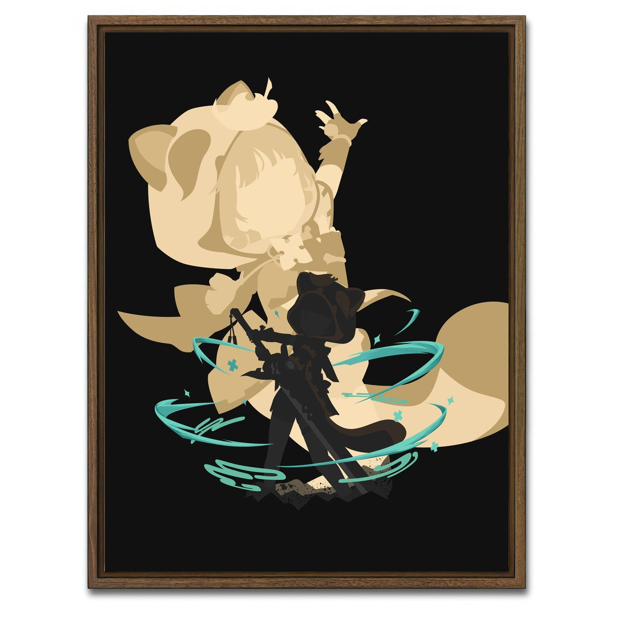 AUTO-MOCKUP WHITE | Sayu | 1 Piece | Walnut Framed Canvas | group=3x4