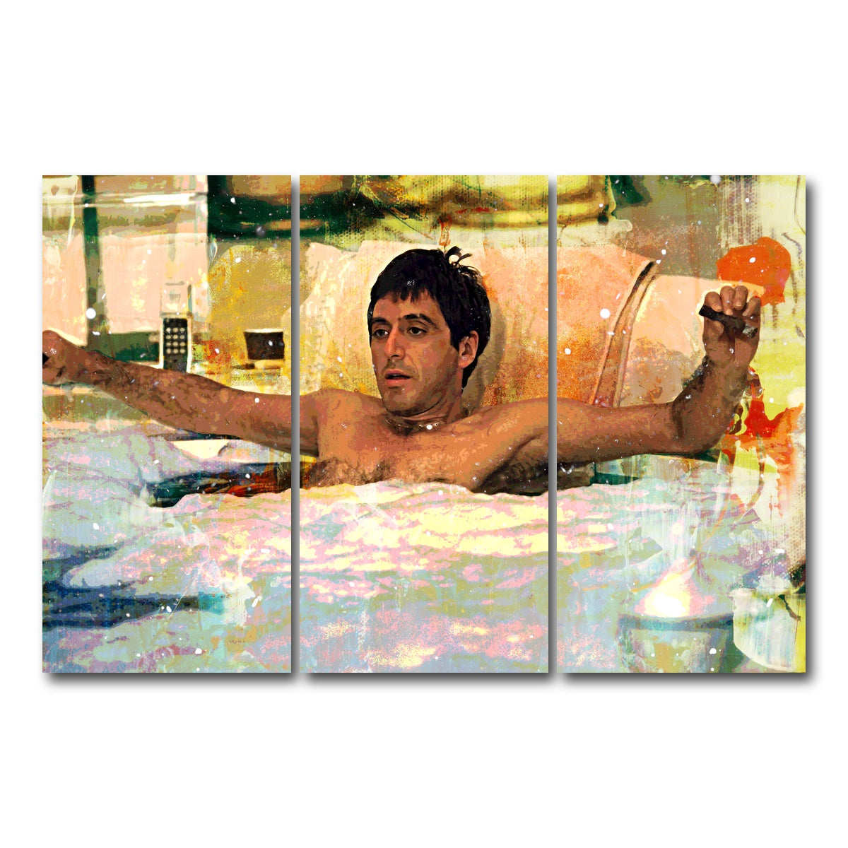 AUTO-MOCKUP WHITE | Scarface Bathtub | 3 Piece | Gallery Wrap Canvas | group=12x24